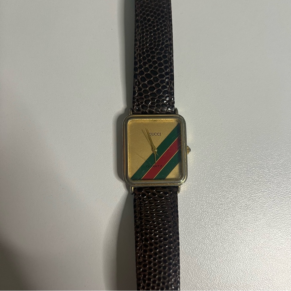 Gucci Gold and Brown Watch with Signature Style